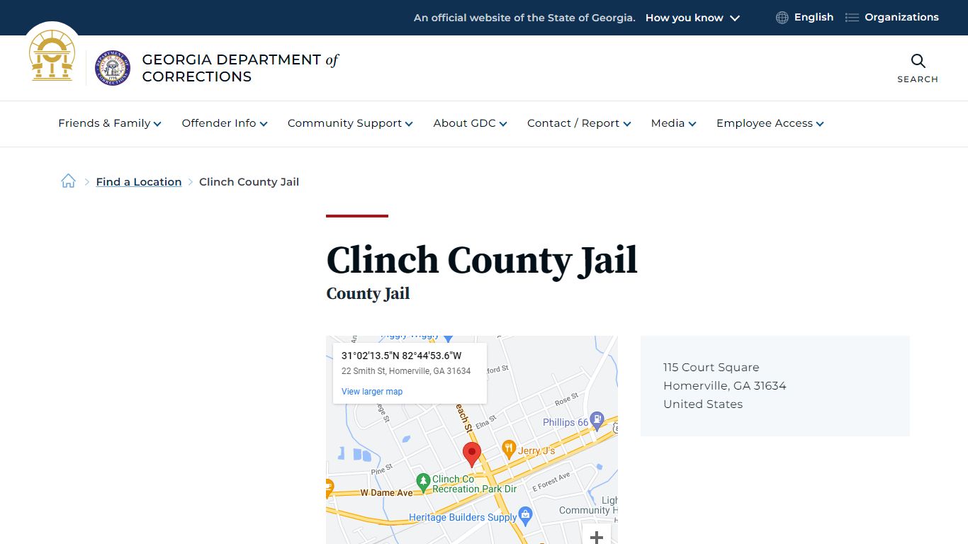 Clinch County Jail | Georgia Department of Corrections